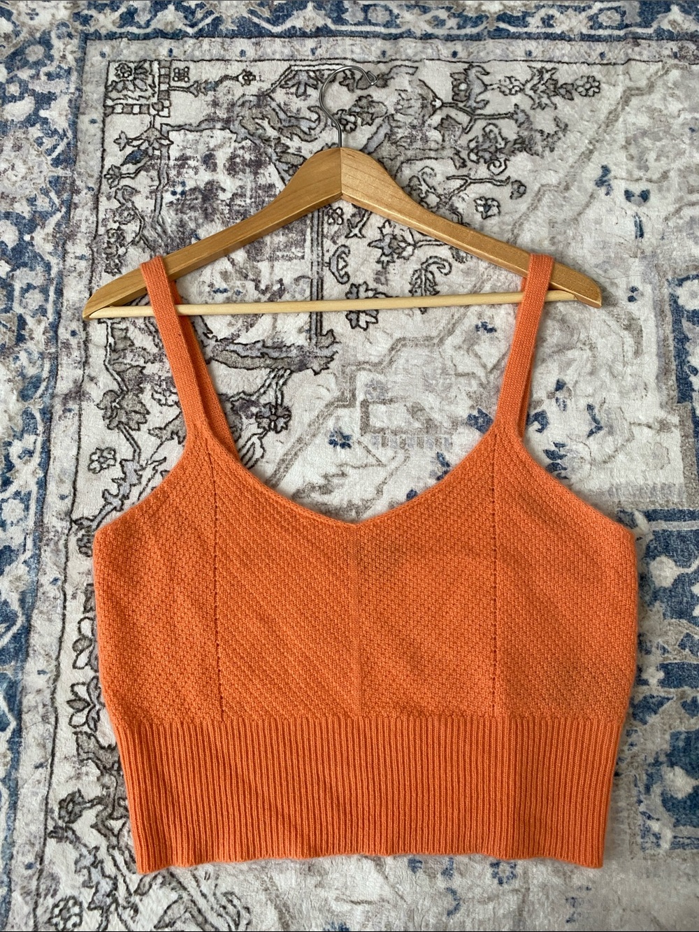 Anthropologie 100% Cashmere Orange Knit Crop Top